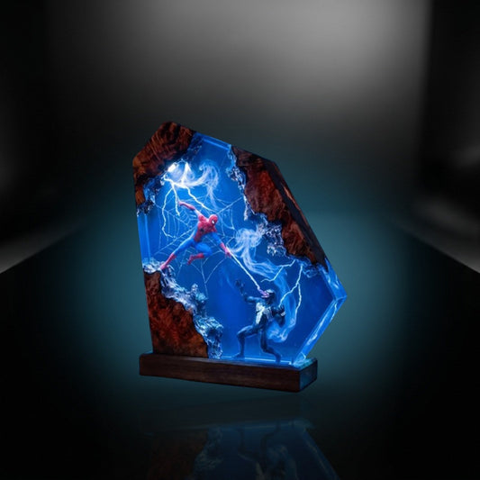 Resylume Portal Duel resin lamp glowing on a dark studio backdrop